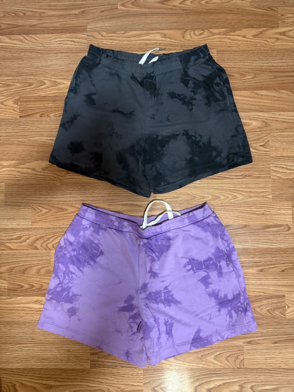 Lot of 2 Women’s Sz XL Member's Mark Tie Dye Relaxed Fit Shorts -Lilac and Black